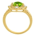 thumbnail image 2 of Mauli Jewels Rings for Women 1.87 Carat Peridot and Diamond Ring 4-Prong 10K Yellow Gold, 2 of 6