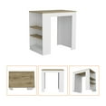 thumbnail image 6 of Miekor Furniture Kitchen Island Doyle, Three Side Shelves, White and Light Oak Finish 123132, 6 of 8