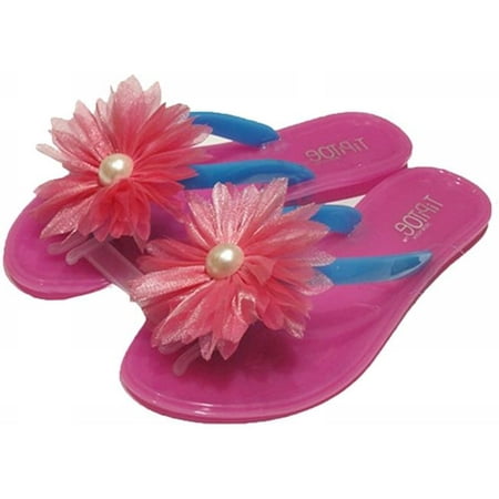Grace Victoria - Girl's Jelly Flip Flops with Flower Adornments Case of ...