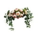 thumbnail image 5 of Decoraciones de flores de arco de boda decorativas con hojas de vegetación Swag de flores artificiales para el día de San Valentín Fondo de boda Champán rosa, 5 of 9