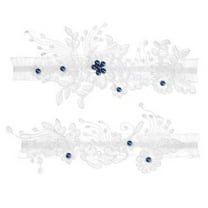 Lace Pearl Wedding Garters Set Elastic Flower Thigh Ring Bow Garter Elegant Bridal Leg Accessories For Bride Bridesmaid Prom