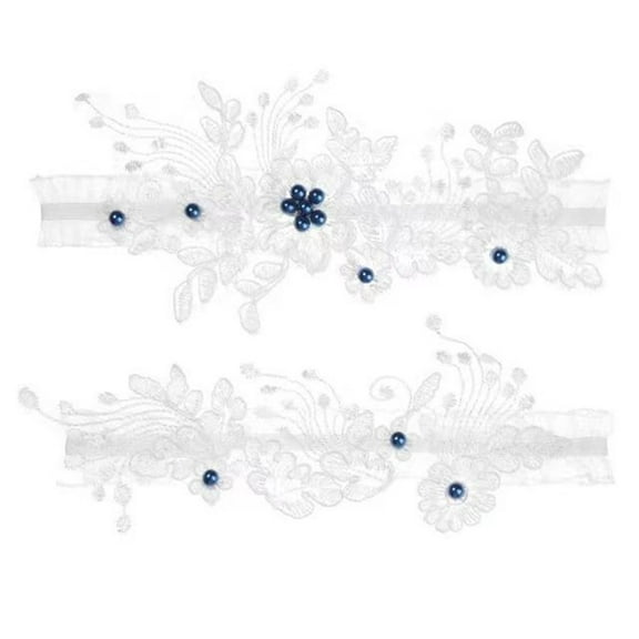 Lace Pearl Wedding Garters Set Elastic Flower Thigh Ring Bow Garter Elegant Bridal Leg Accessories For Bride Bridesmaid Prom