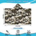 thumbnail image 2 of Black White Gold Marble Pattern Hooded Bath Towel，50"x30" for Ages 3 To 12 Kids, Quick Dry Lightweight Soft Microfiber Hood Beach Towel Cover Up for Kids, 2 of 7