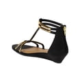 thumbnail image 3 of City Classified BB75 Women Leatherette Plated T-Strap Open Toe Wedge Sandal, 3 of 6