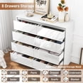 thumbnail image 3 of ChVans 8 Drawer Double Dresser for Bedroom, 47" Wide 41" Tall Modern High Gloss White Dresser with Wood Chest of 8 Drawer Handle Free for Bedroom, Living Room, Entryway, Hallway, 3 of 6