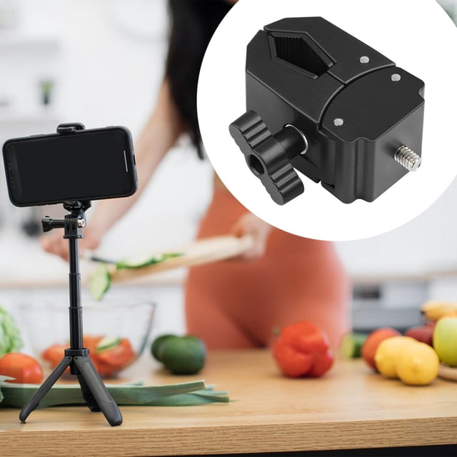 BELOVING Tripod Tube Mount Clamp Black Multifunctional for Video Practical Desk Clamp A