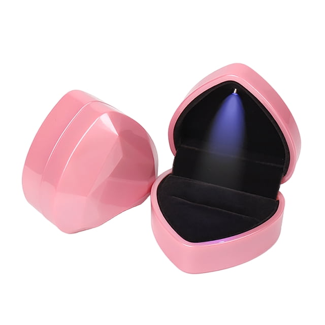 AS SHOW Heart Shaped Jewelry Box With Diamond Face Jewelry Packaging Storage Gift Box For Valentine Day Multicolor Plastic