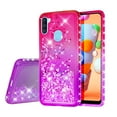 thumbnail image 2 of Case for Samsung Galaxy A11 Case with [Tempered Glass Screen Protector] SOGA Diamond Liquid Quicksand Cover Cute Girl Women Phone Case - Pink / Purple, 2 of 5