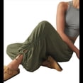 thumbnail image 2 of Pantalones Harén para Mujer, Pantalones de Estar por Casa con Dos Bolsillos Verde XL, 2 of 8