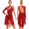 thumbnail image 3 of Vestido de baile de Jazz para mujer, traje de patinaje artístico, traje de actuación de baile latino de Tango lírico, vestido de salón moderno de manga larga, 3 of 5