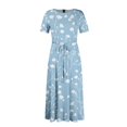 thumbnail image 5 of LWavelet Women's Plus Size Ditsy Floral Maxi Dress Short Sleeve Tie Waist Casual Cute Dress with Pockets Dark Blue 3XL, 5 of 7