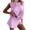 thumbnail image 2 of Chbgutlmr Women 2 Piece Lounge Outfits Sleeveless Crew Neck Tank Tops Split Hem Culottes Casual Summer Travel Vacation Dailywear Sets, 2 of 9