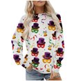 thumbnail image 2 of Mifsaly Mardi Gras Sweatshirt for Women Loose Long Sleeve Crewneck Carnival Shirts Cute Print Baggy Pullover Tops Festival Party Colorful T-Shirts Spring Daily Loungewear XL, 2 of 6