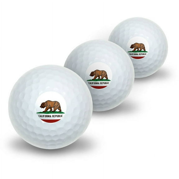California Republic Flag Novelty Golf Balls, 3pk