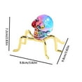 thumbnail image 3 of Handcrafted Glass Skull Sculpture with Golden Metal Foot - 4" Human Skull Decor for Halloween, Day of Dead, Gothic Home Office Gift for Adults, 3 of 9