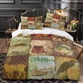 thumbnail image 3 of LAICAIW Couvre-Lit Format Simple, Ensemble de 3 Pcs Style Cabane Rustique Brun Ours Couvre-Lits Couvre-Lit Réversible Imprimé Animal Couvre-Lit Patchwork à Carreaux Couvre-Lit Style Campagne Ferme Déco pour Toutes les Saisons Brun Simple (173x21, 3 of 7