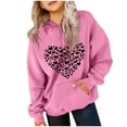 thumbnail image 2 of AJTQTH Cute Heart Pattern Print Hooded Sweatshirts for Kids Boys Girls Casual Spring Long Sleeve Hoodie Outwear Coat Trendy Comfy Pullover Tops with Pockets Pink 13-14 Years, 2 of 5