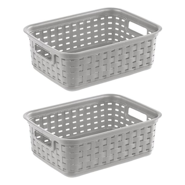 Sterilite Small Weave Basket 1270 Organizer Storage Bin Plastic Wicker