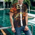 thumbnail image 6 of Lsque Vintage Floral Skull Pattern Mens Polo Golf Shirts Funny Graphics Shorts Sleeve Button Shirts Baseball T-shirt-3X-Large, 6 of 7
