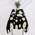 thumbnail image 6 of Odenmar Daisy Floral Round Tablecloth 60 Inch, Farmhouse Waterproof Table Cover, Rustic Flower Design for Dining Table, Kitchen, Party Indoor Outdoor, 6 of 7