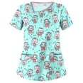 thumbnail image 1 of Uniforme d'Infirmière pour Femmes T-shirt à Manches Courtes Blouse Tee Tops, 1 of 2