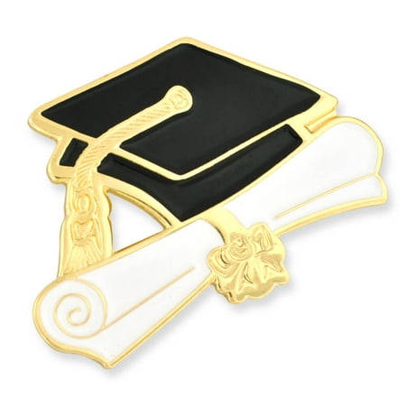 Solid Brass Lapel Pins - PinMart's Graduation Cap and Diploma School Graduate Enamel Lapel Pin