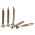 thumbnail image 1 of Unique Bargains M4 x 35mm Phillips Flat Head Carbon Steel Color Zinc Plated Wood Screws 100 Pack, 1 of 5
