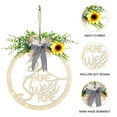thumbnail image 3 of 12 Inch Home Sweet Home Wreath Wooden Sweet Home Sign with LED Light Rustic Sunflower Wreath Welcome Sign, 3 of 7