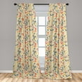 thumbnail image 5 of Ambesonne Floral Curtains, Hand Drawn Style Growth, Pair of 28"x95", Multicolor, 5 of 5