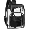 thumbnail image 1 of Clear Backpack Heavy Duty Stadium Approved Large Pvc Backpack For School, Security, Work, Travel (black), 1 of 4