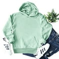 thumbnail image 4 of Vedolay Women Long Sleeve Sweatshir Fashion Plush Hooded 2023 Long Sleeve Pullover Sweater Zip up Jacket Green,L, 4 of 4