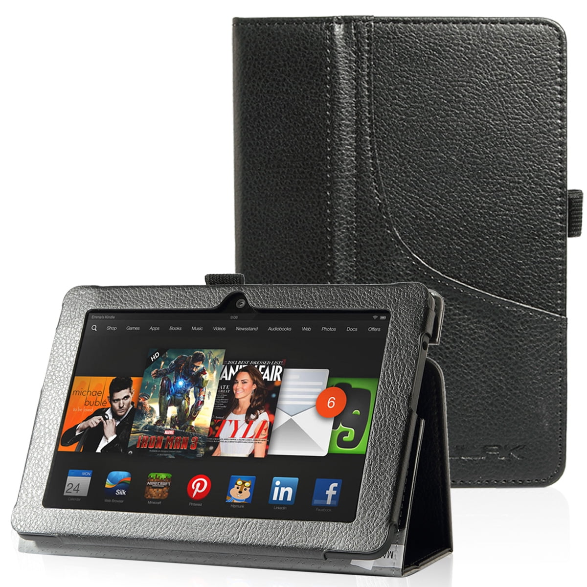 ULAK PU Leather Folio Stand Case Cover for Amazon Kindle