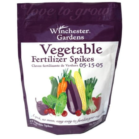 Winchester Gardens Vegetable Fertilizer Spikes with Micro-Nutrients, 18