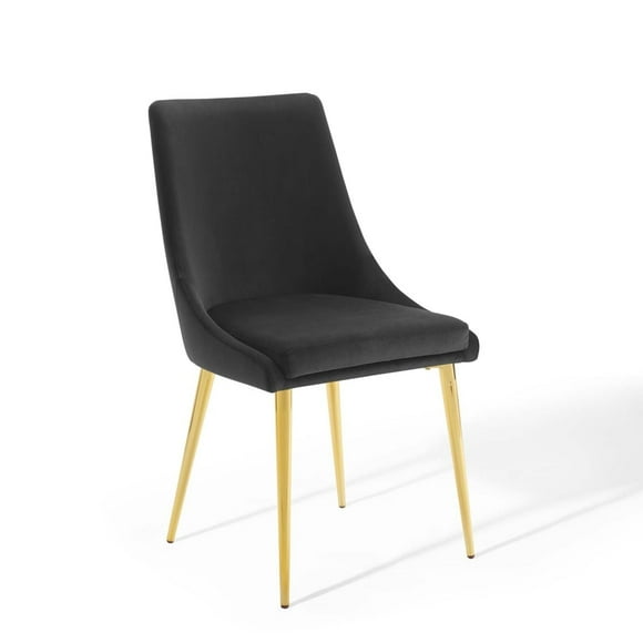 Modway 19" Modern Performance Velvet Dining Chair, Black
