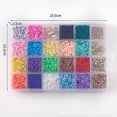 thumbnail image 3 of 4000 cuentas de arcilla polimérica de 18 colores, cuentas planas de 6 mm, con cuentas de arcilla, cuentas de letras, anillos de salto, colgantes, hilo de cristal para hacer joyas, pulseras y collares., 3 of 3