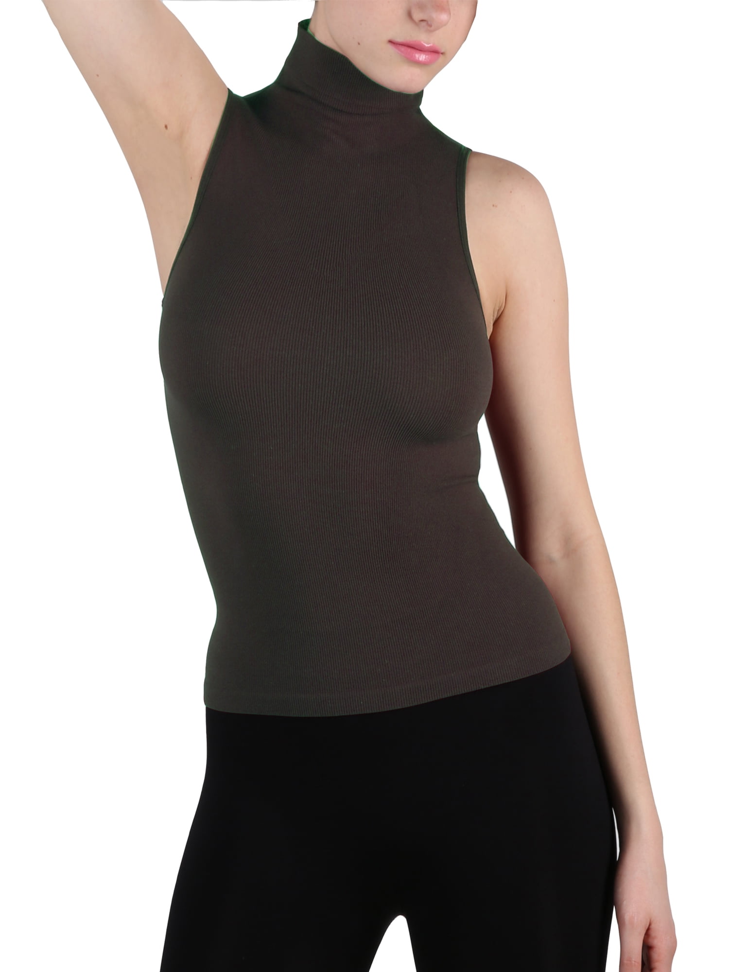 Download EK-TANCO - Women Seamless Sleeveless Mock Neck Turtleneck ...