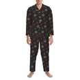 thumbnail image 3 of Hirioo Spider Web for Men's Pajama Sets 2 Piece Pjs Men's Long-Sleeved Pajama Set Button Down Sleepwear,S-XXL-Large, 3 of 7