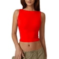 thumbnail image 3 of Women Summer Backless Tank Tops Spring Casual Basic Cute 2026 Sleeveless Shirt Vacation Outfit, 3 of 7