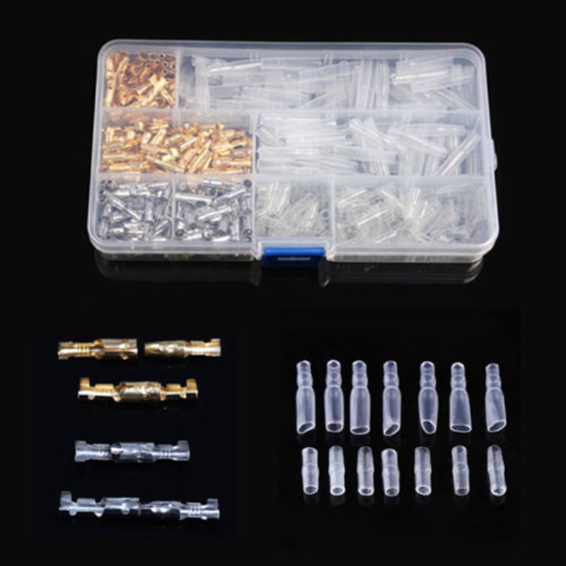 Ruidee 400 pcs 3.9mm Brass Male and Female Bullet Connectors with Case for Car Truck Motorcycle Quad Bike 