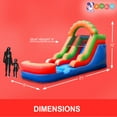 thumbnail image 3 of Pogo Bounce House Crossover Kids Inflatable Water Slide, Classic Rainbow With Blower, 12 ft, 3 of 9