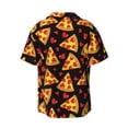 thumbnail image 4 of Goofa Cartoon Pizza Printed Men's Casual Short-sleeved Shirt,Lightweight Breathable Button-down,Summer Casual men's top,Versatile Fashion shirt-Large, 4 of 7