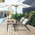 thumbnail image 5 of Nuu Garden 2 Piece Patio Lounge Chair, Reclining Chair with Ottoman, All-Weather Textilene Chaise Lounge, Metal Frame, 2 in 1 Combination, Brown, 5 of 10