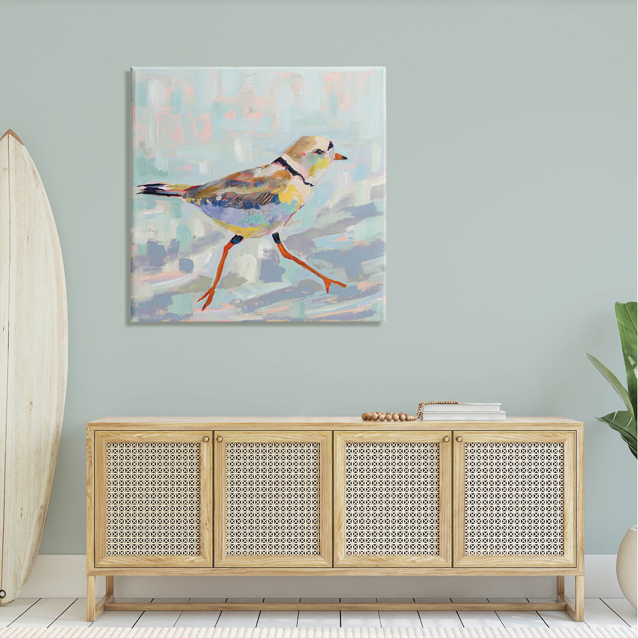 Stupell Industries Coastal Plover Abstract Bird Painting Gallery Wrapped Canvas Print Wall Art, Design by Jeanette Vertentes