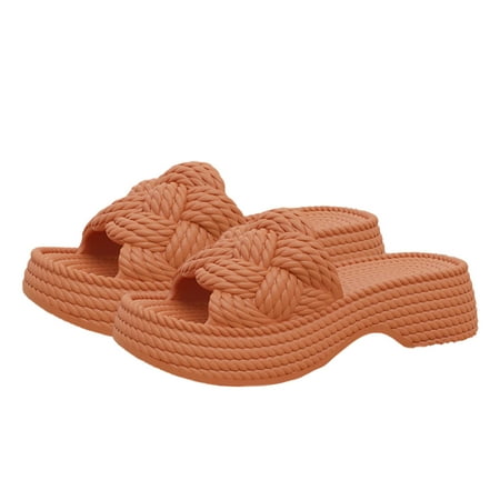 

Women s Sandals & Slides Ladies Flip Flops Imitation Hemp Rope Platform Sandals Summer Beach Sliders Comfortable Open Toe Slippers Casual Sandals Footwear