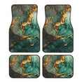 thumbnail image 1 of Honeii Emerald Color Gold Marble Print Car Foot Mat Four-Piece Set - Front & Rear Universal Car Floor Mats for SUVs, Trucks, Sedans, 1 of 7