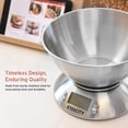 thumbnail image 3 of Etekcity Báscula Digital para Cocina con Bol Removible, 5 kg / 11 lbs, Balanza de Cocina de Acero Inoxidable, Temporizador y Sensor de Temperatura, Pantalla LCD, EK4150, 3 of 9