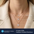 thumbnail image 5 of MomentWish 1 Carat Round Cut Moissanite Pendant Necklace 18k Rose Gold Plated Birthday Christmas Jewelry Gift for Women, 5 of 11