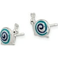 thumbnail image 2 of Sterling Silver Enameled Snail Post Earrings (9 X 9) Made In India qe8670, 2 of 5