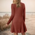 thumbnail image 6 of felwors Women's Long Sleeve Sweater Maxi Dresses V Neck Casual Fall A-Line Church Fall Long Dresses Brick Red, S, 6 of 9