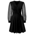thumbnail image 4 of Afdoent Womens Dresses Elegant Formal Dress With Mesh Sleeves Long Sleeve V Neck Evening Gown For Casual Party Wear Party Formal Dresses, 4 of 4